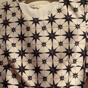 Bec & Bridge Ivory/Black Star Print Cutout Fitted Mini Dress Women’s Size 4